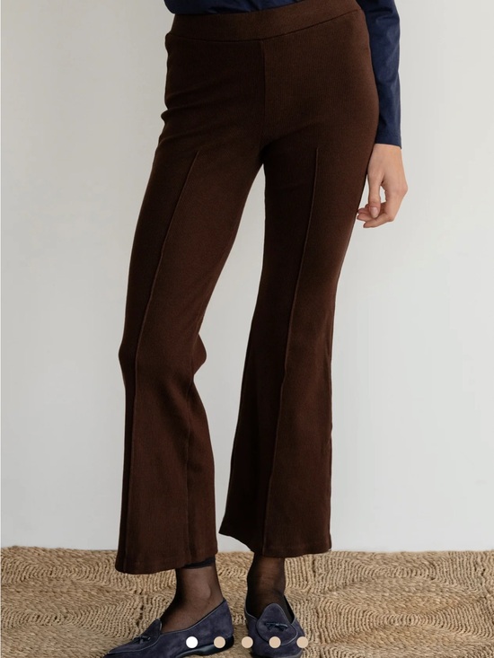 DONNI. Pants - DONNI. Ribbed Boot-Cut Flare Pants — Brown